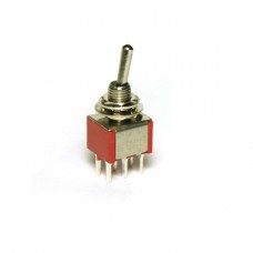 Red Toggle Switch DPDT (PCB mount)